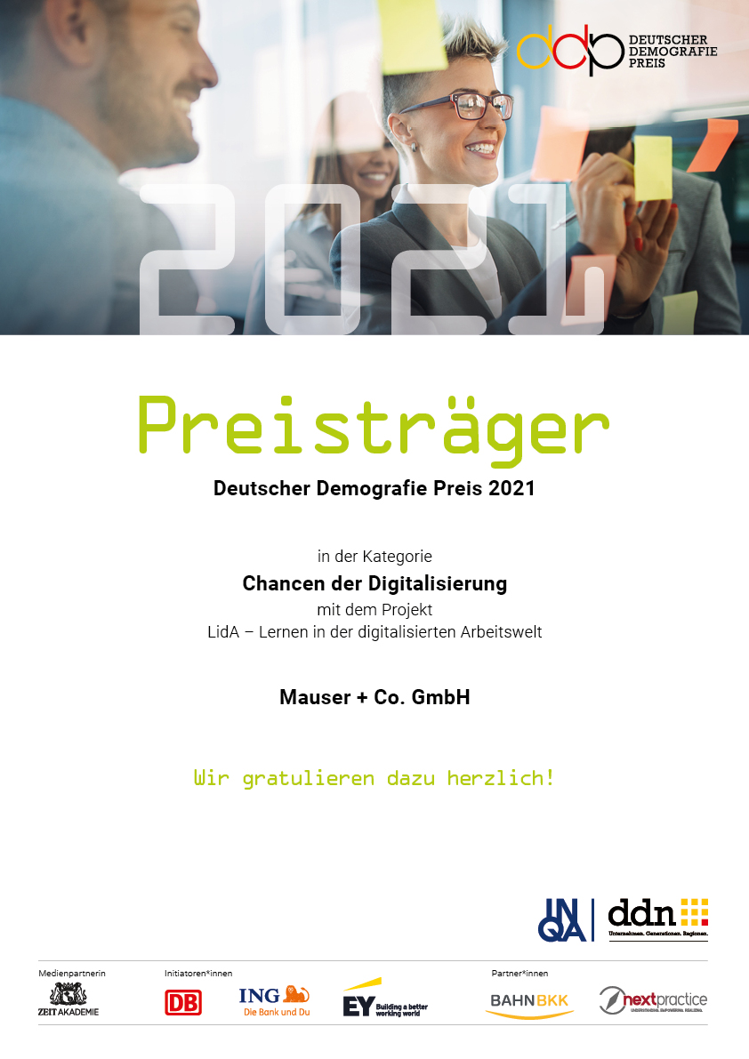 Urkunde des Deutschen Demografiepreises 2021